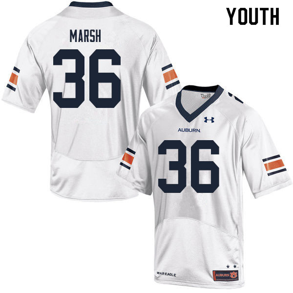 Youth #36 Josh Marsh Auburn Tigers College Football Jerseys Sale-White